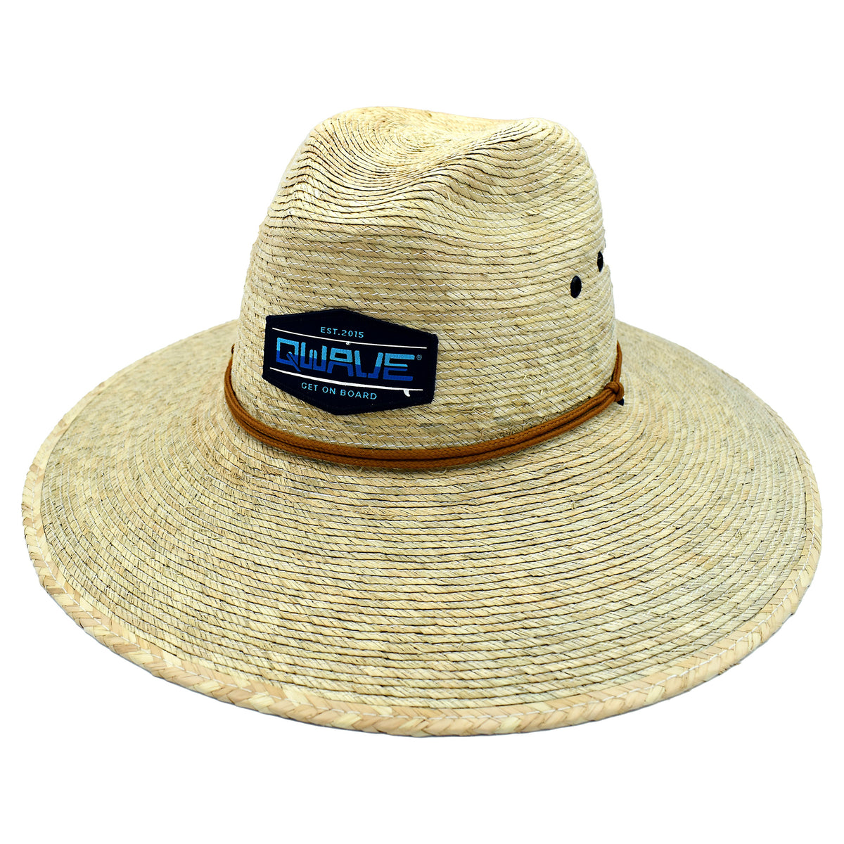 Qwave Packable Stone-Washed Straw Lifeguard Hat for Men and Women - Beach Straw  Hat Protects from Summer Sun - Gnarly Navy