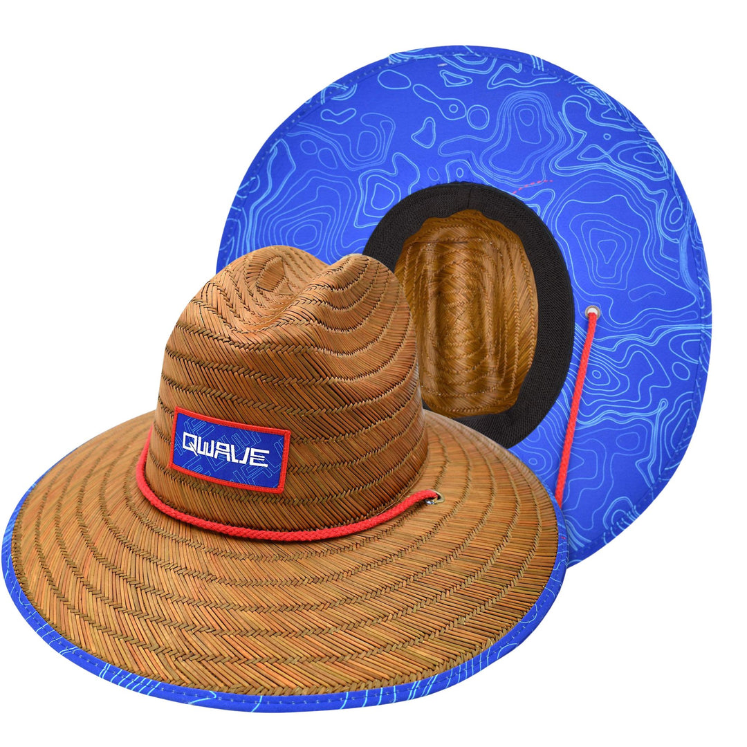 Qwave Mens Straw Hat - Cool Fishing Print Designs, Beach Gear Sun