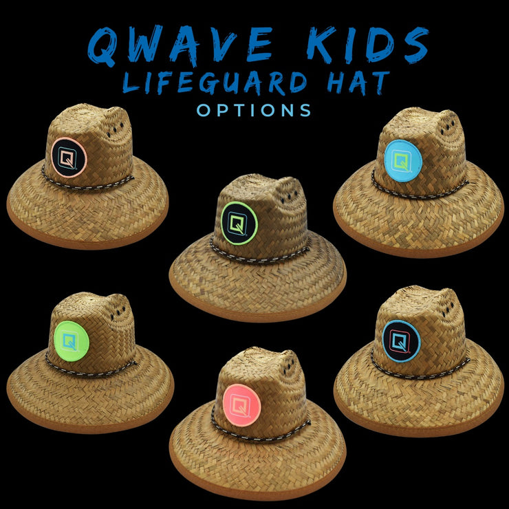 Qwave Kids Straw Lifeguard Hat - Youth Straw Hat for Boys, Girls, Teens, Petite Women