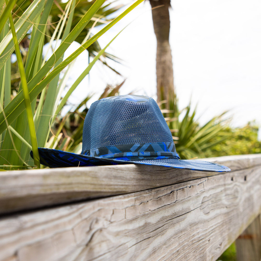 Qwave Mesh Safari Hat - Blue | Qwave Gear