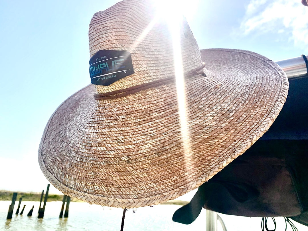Qwave Packable Stone-Washed Straw Lifeguard Hat for Men and Women
