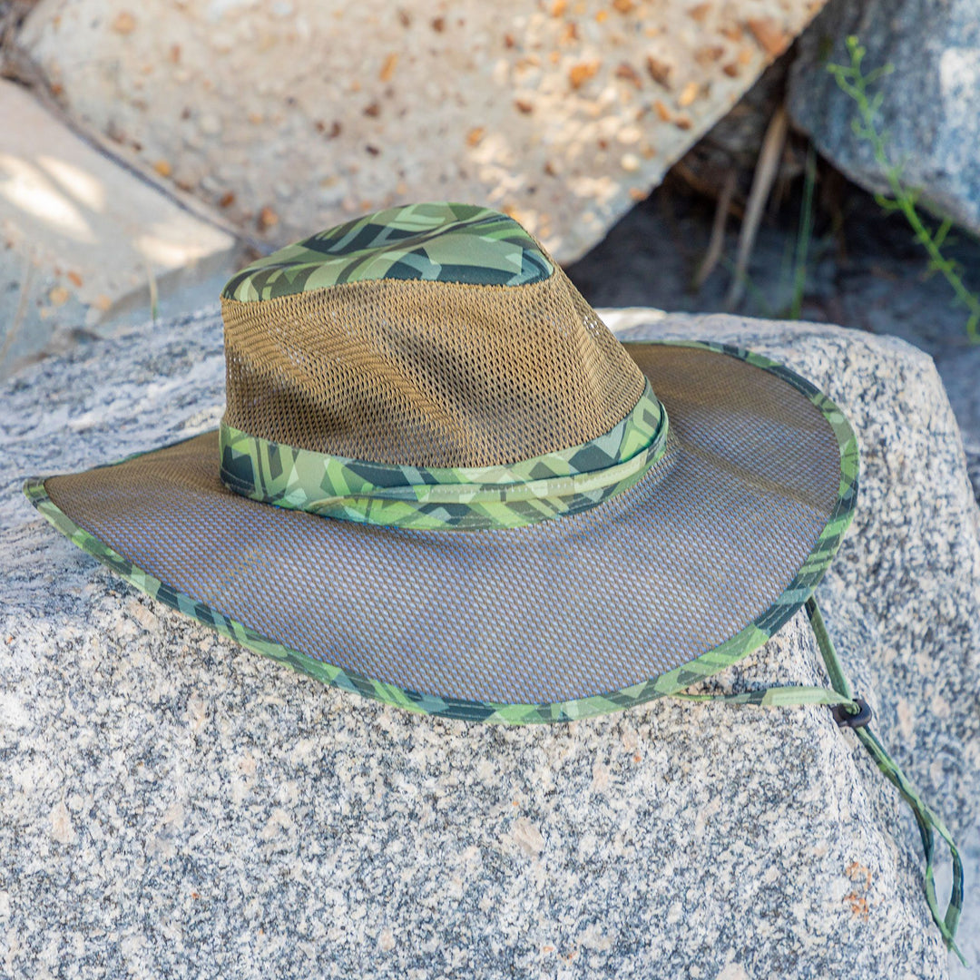 Qwave Mesh Safari Hat - Green | Qwave Gear