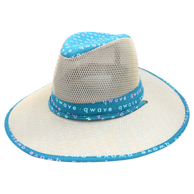Teal mesh hat safari hat unisex hat wide brim Qwave Gear water gear