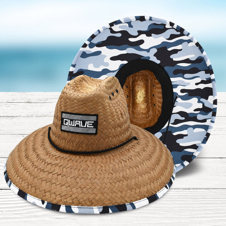 Qwave Mens Straw Hat - Cool Fishing Print Designs, Beach Gear Sun