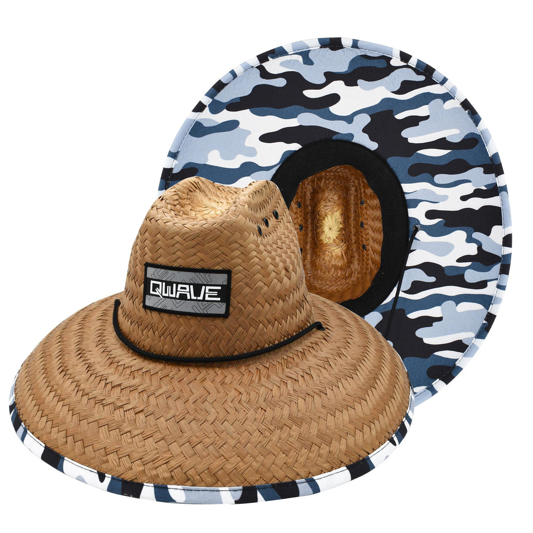 Qwave Mens Straw Hat Cool Fishing Print Designs, Beach Gear Sun